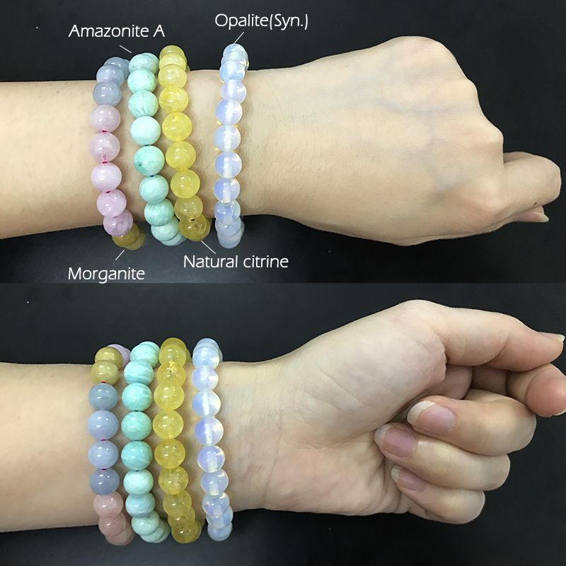 8mm Stone round beaded bracelets