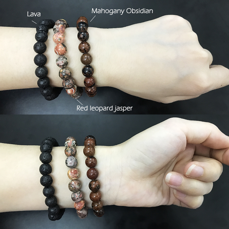 8mm Stone round beaded bracelets