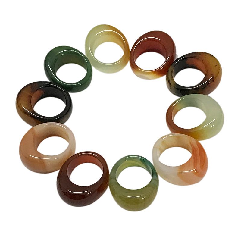 Colorful Solid Agate Rings