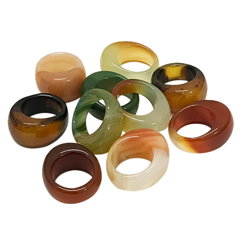 Colorful Solid Agate Rings