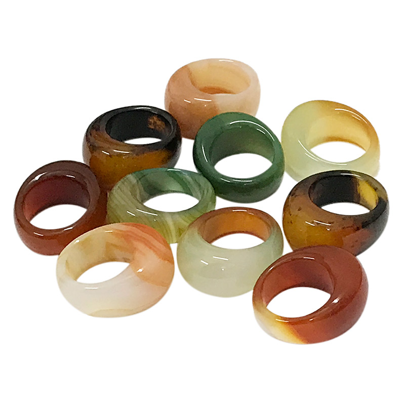 Colorful Solid Agate Rings