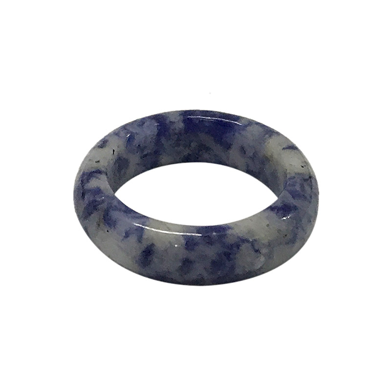 Blue dot stone band rings
