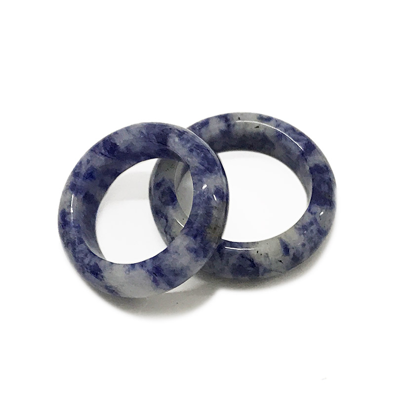 Blue dot stone band rings