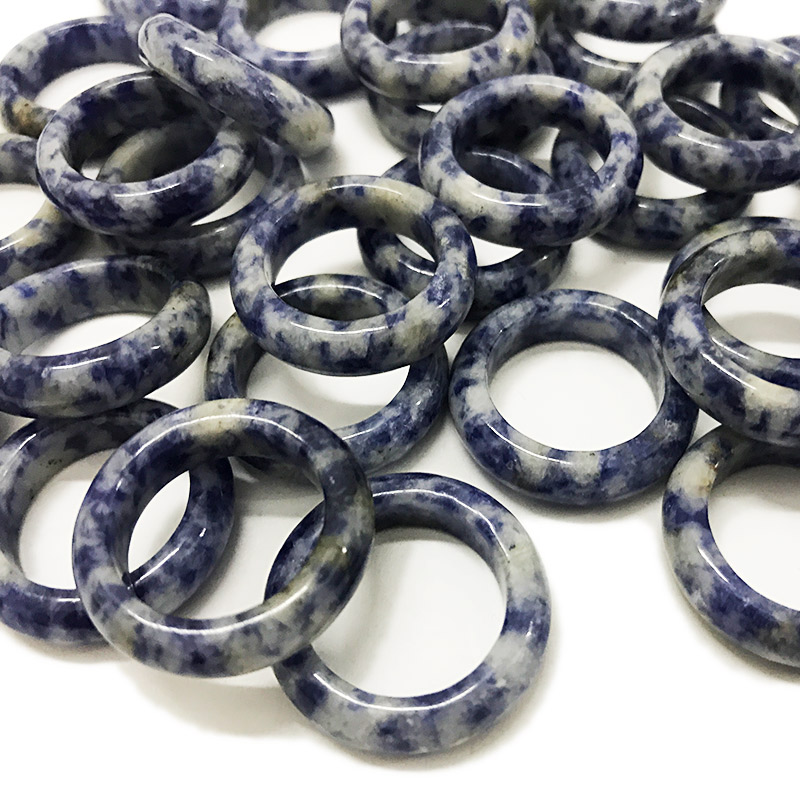 Blue dot stone rings