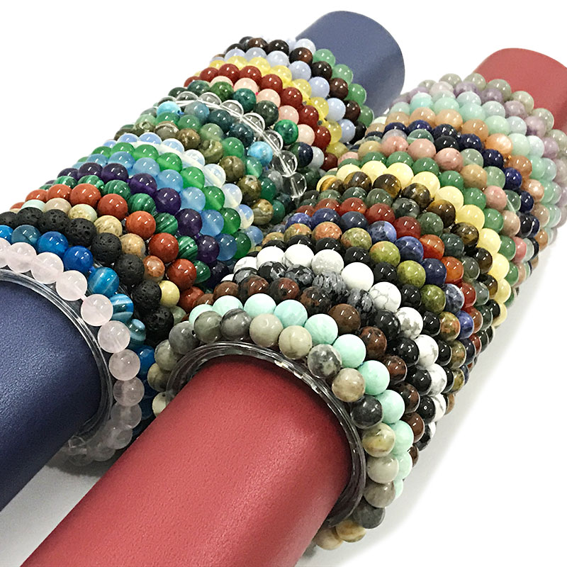 8mm Stone round beaded bracelets