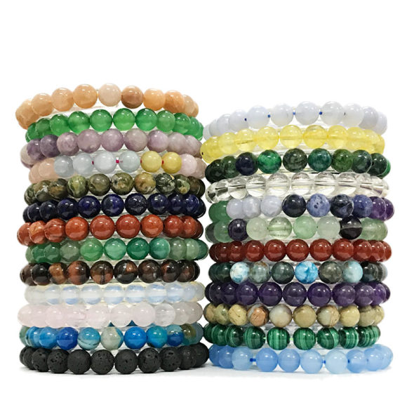 8mm Stone round beaded bracelets