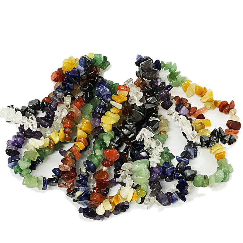 Chakra stone chip bracelets