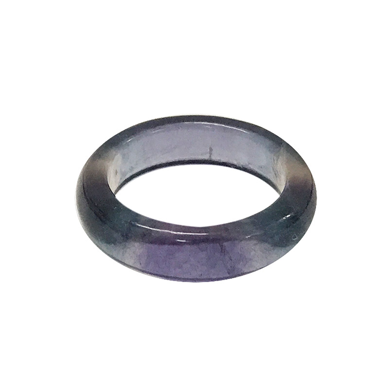 Rainbow fluorite band rings