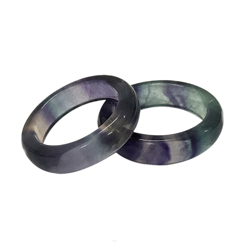 Rainbow fluorite band rings