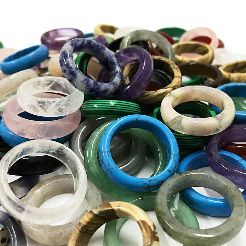 Gemstone band rings