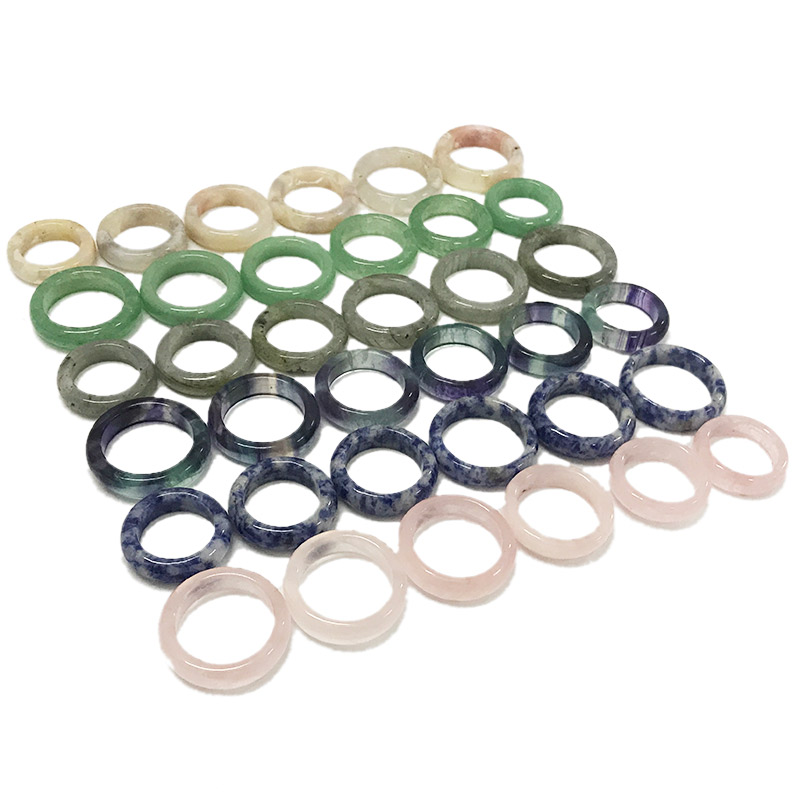 Gemstone band rings