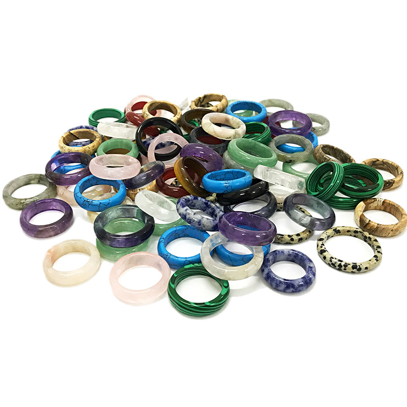 Gemstone band rings