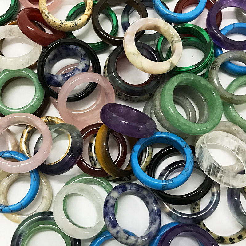 Gemstone band rings