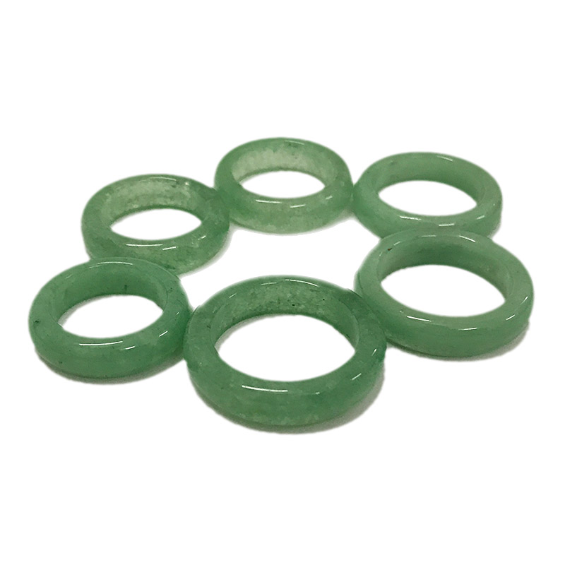 Green aventurine band rings