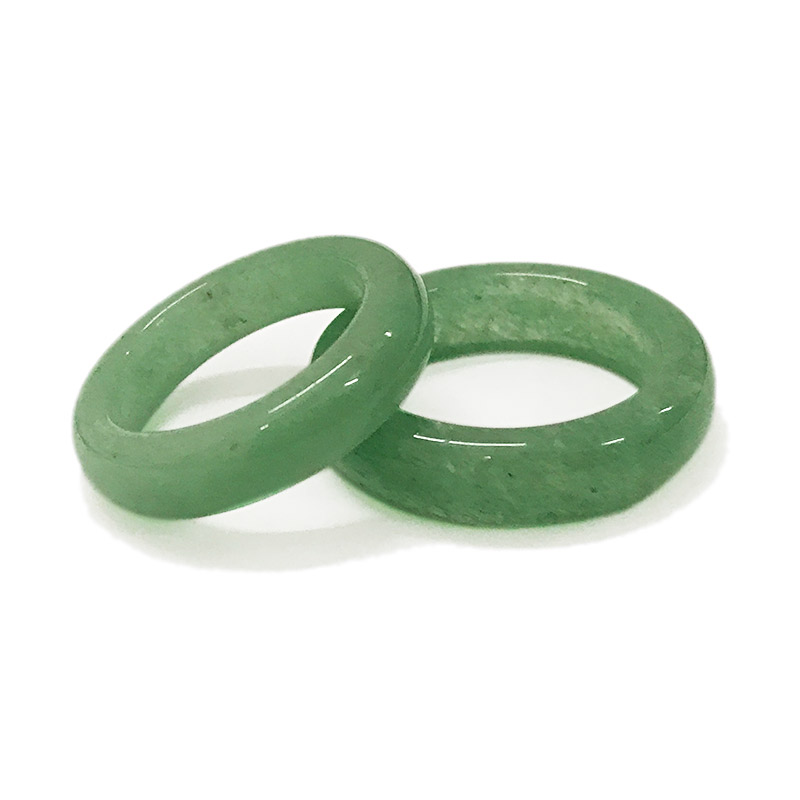 Green aventurine band rings