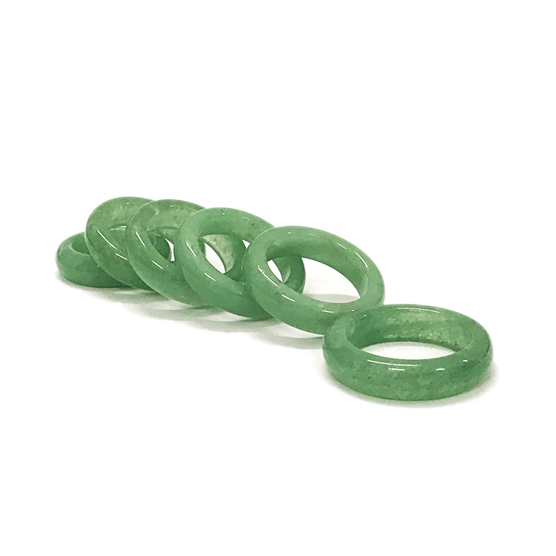 Green aventurine band rings