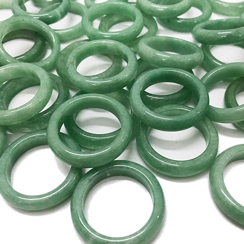 Green aventurine band rings