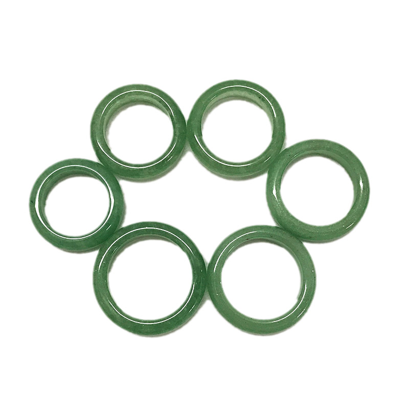 Green aventurine band rings