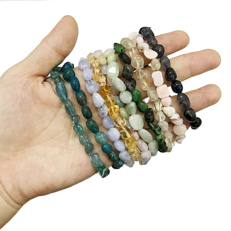 Tumbled stone nugget stone bracelets (20)