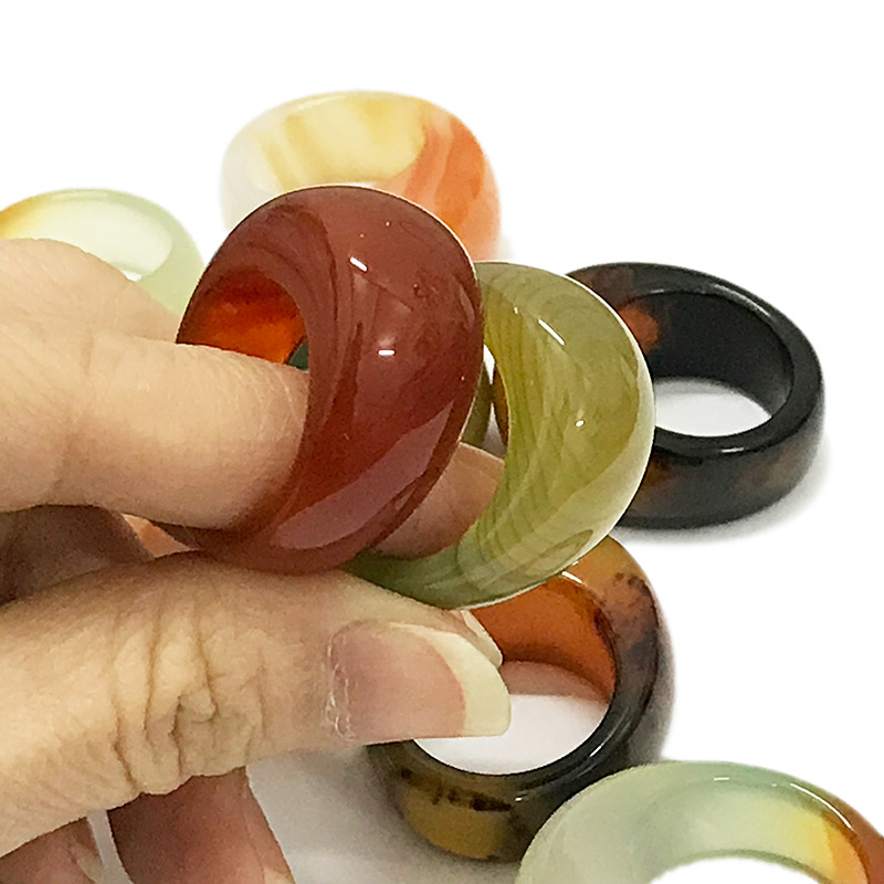 Colorful Solid Agate Rings