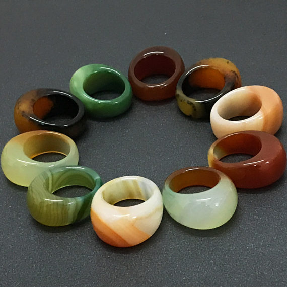 Colorful Solid Agate Rings