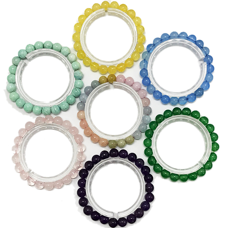 8mm Stone round beaded bracelets