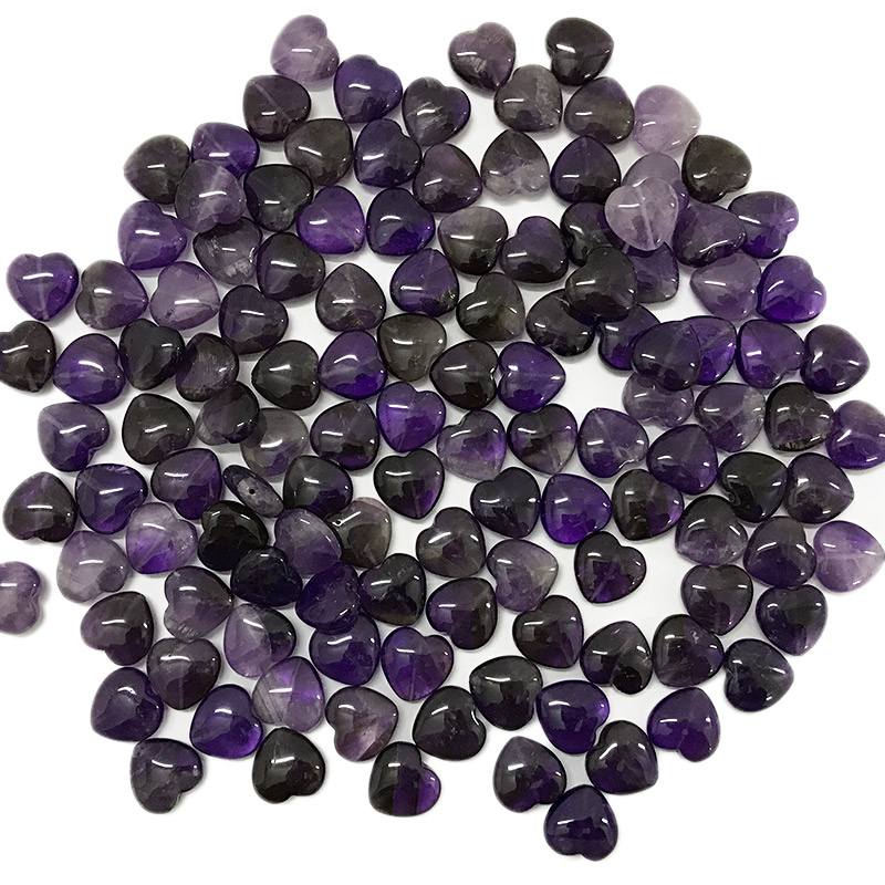 Amethyst small heart beads
