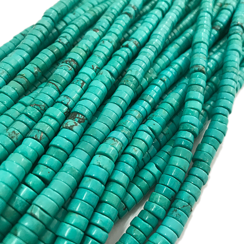 Stabilized turquoise round disc beads wholesale