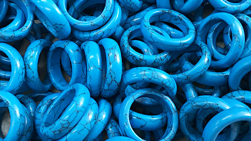 Synthetic blue turquoise rings,stone rings wholesale