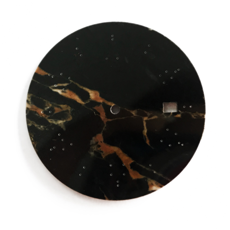 Black gold marble stone watch dials