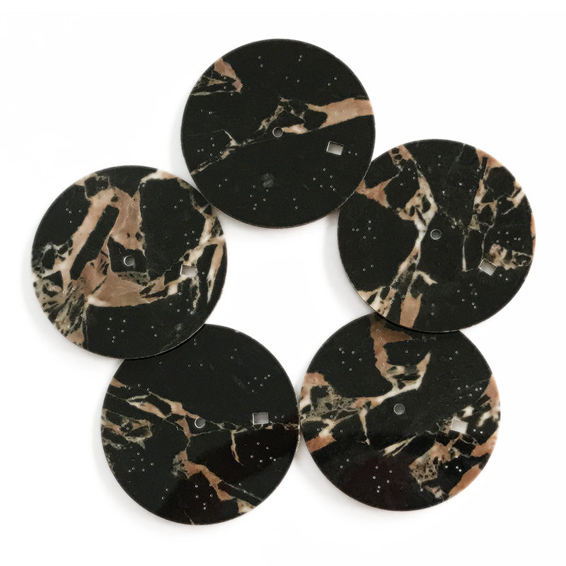 Black gold marble stone watch dials