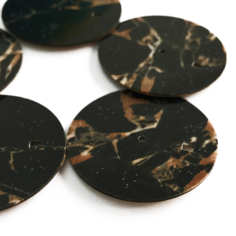 Black gold marble stone watch dials