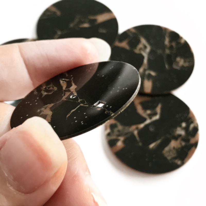 Black gold marble stone watch dials