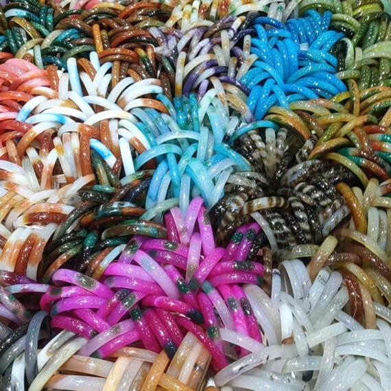 Colorful agate bangles