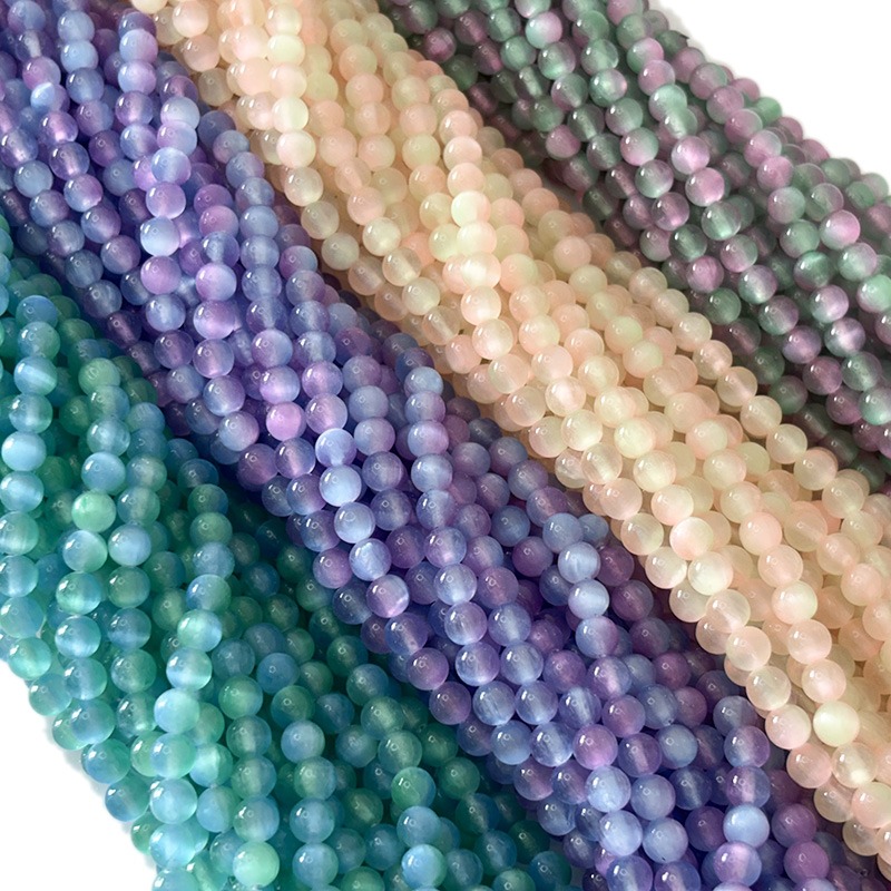 Colored selenite strands